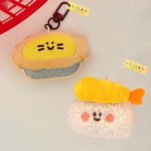 해피 푸드 인형 키링 초밥+에그타르트 2종 세트