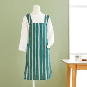디자인하우스 선염 스트라이프 앞치마 그린