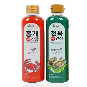 웰크리 홍게간장 500ml*1P + 전복간장 500ml*1P (케이스없음/벌크)