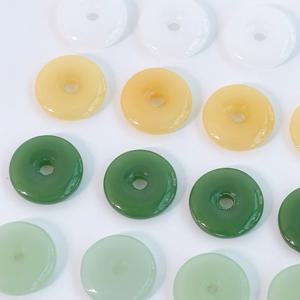 옥 원형 도넛 아크릴 비즈 전통 키링 만들기 공예 재료 구슬 구멍 큰  악세사리 부자재