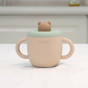 말랑베어 실리콘 유아 아기 흘림방지 양손 빨대컵