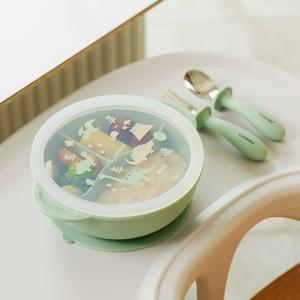 깊은 실리콘 유아 아기 식기 이유식 흡착 식판