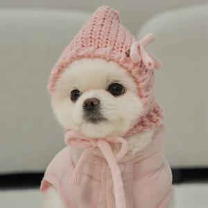 강아지 모자 겨울 귀도리 귀마개 코코보넷 핑크 (B105_PK)