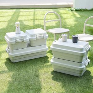 튼튼한 수납 박스 얕은형 화이트그레이 3 size (캠핑/나들이/피크닉/장난감상자)