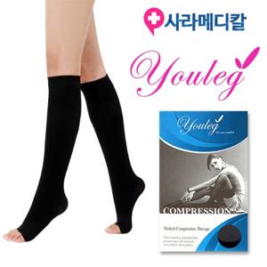 하지정맥류압박스타킹 유레그 1330 블랙 무릎형 발트임 고강압(압력30~40mmHg)