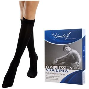 하지정맥류압박스타킹 유레그 1331 블랙 무릎형 발막힘 고강압(압력30~40mmHg)