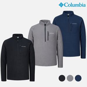 (대전신세계)컬럼비아 남성 기본 솔리드 하프 집업 플리스 티셔츠 XO6410