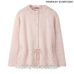 미니멈 [미니멈 에브리데이]물결 진주넥 레이스 스트링 울 가디건 (EB4CK039D)