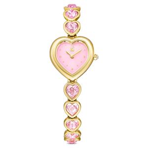 Idyllia Heart 워치, 크리스털 브레이슬릿, 핑크, 골드 톤 피니시