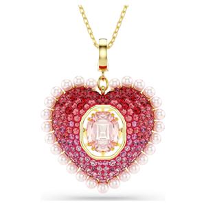 Idyllia 펜던트, 믹스 컷, 하트, 핑크, 18K 골드 피니시