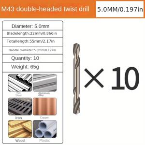 TEMU 더블 헤드 드릴, 코발트 함유 스테인리스 스틸 스파이럴 드릴 비트, 전기 드릴 합금 드릴 비트, 금속 및 목재 펀칭 드릴, 철 드릴 오프너, 스테인리스 스틸 특수, M43 재질, 권총 드릴 비트 바람 배치 세트 고속 강철 전기 스크루드라이버, 스파이럴 드릴 비트 세트