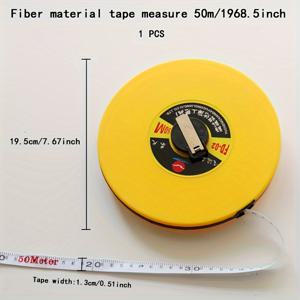 TEMU 10m/20m/30m/50m 듀얼 측정 기능 (미터법 & 인치법) 강화된 가장자리 및 금속 후크가 있는 헤비듀티 섬유 줄자 - 밝은 노란색 건설용 DIY 측정 도구, 건축업자, 계약자, 가정용, 내구성 케이스, 쉽게 읽을 수 있는 눈금, 튼튼한 구조, 공사 재료용, 편안한 디자인|줄자