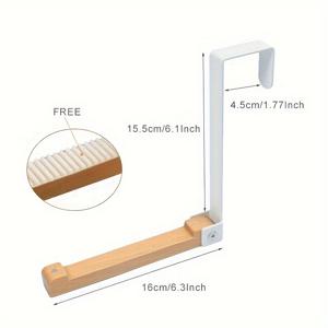 TEMU 원목 코트 걸이, 문 뒤 접이식 수납 랙, 벽걸이형, 드릴 불필요, 무선 매듭 현관 걸이, 문 뒤 걸이