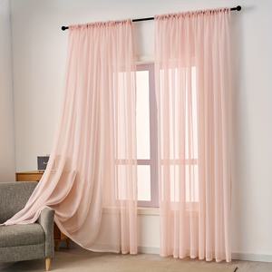 TEMU 주방, 침실 및 거실 홈 데코용 2개 세트의 시어 보일 창 커튼 패널