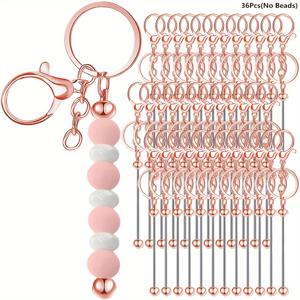 TEMU 36pcs PUCXOBE 빈 베이더블 키체인 로드 세트 - 패션 DIY 공예 키체인 팔찌, 목걸이 및 더 많은 것에 적합 - 이상적인 크리스마스 및 데이 선물, 창의적인 공예 | 다재다능한 패션 | 내구성 있는 키체인, 키체인 액세서리