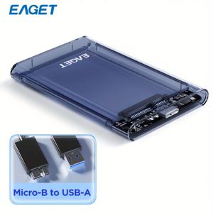 TEMU EAGET 2.5인치 SATA 외장 하드 드라이브 인클로저 케이스, USB 3.0 to SATA III 어댑터 SSD HDD, UASP 호환, 배터리 불필요