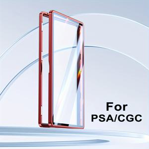 TEMU 스택 가능한 자석 알루미늄 트레이딩 카드 케이스 - 빛 손상 방지, 스크래치 방지, PSA/BGS 등급 야구 축구 스포츠 스타 만화 애니메이션 게임 카드용 금속 프레임 보호대, 멀티 컬러 범퍼 가드, 카드 슬랩 정리 홀더