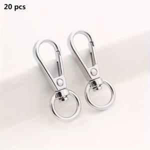 TEMU 20개 아연 합금 회전식 랍스터 후크 - 개 끈, 열쇠 고리, 핸드백 및 배낭용 회전 스프링 걸쇠 - 안전한 잠금 장치가 있는 세련된 타원형 링, 애완 동물 액세서리 | 세련된 잠금 장치 | 안전한 고정, 랍스터 후크 끈