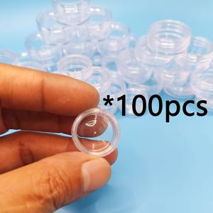 TEMU 100개 팩 미니 플라스틱 화장품 병 1g/2g/3g/5g - 크림, 메이크업 샘플, 파우더 용 투명 용기 - 나사 뚜껑 포함 - 휴대용 리필 가능 빈 병 - 여행, 공유, 샘플링 용|트래블보틀