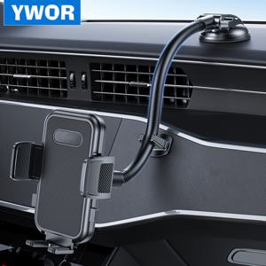 TEMU 1pc YWOR 방수 대시보드 자동차 전화 거치대, ABS 재질, 회전 가능한 직사각형 마운트, 흔들림 방지 안정 장치, iPhone 및 Android 스마트폰용 긴 암 크래들, 자동차 호환