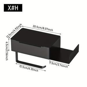 TEMU 1개 벽걸이 휴지 홀더 선반 & 물티슈 보관함 - 드릴 없이 접착식 설치, 공간 절약형 욕실 휴지 디스펜서, 물티슈 색상 코드 호환, 쉽게 붙이고 떼는 접착식 (-프리)|물티슈|화장실선반|화장지