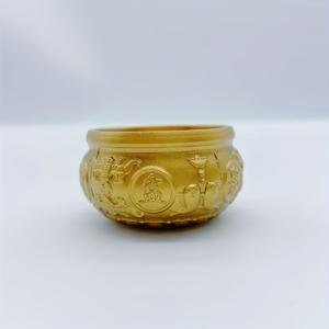 TEMU 미니 골든 머니 팟 - 부와 번영을 위한 행운의 부적, 완벽한 가정 및 사무실 장식, 실내/실외 사용, 금속 재질, 전기 불필요, 사무실 장식 | 우아한 장식 | 내구성 있는 금속 냄비, 돈 냄비