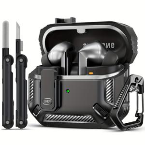 TEMU 갤럭시 버즈 3 케이스 및 버즈 3 프로용 카본 파이버 클리닝 키트 포함 전체 충격 방지 보호 커버