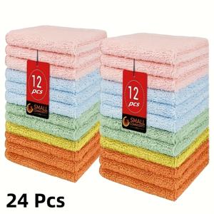 TEMU 초극세사 타월 12/24개입, 고흡수 부드러운 얼굴타월, 다용도 타월, 욕실, 헬스장, 야외, 스파, 주방용, 5색 혼합, 30x30cm, 욕실 타월,체육관 타월,모던 타월,컴팩트 타월,내구성 있는 타월,마이크로화이버 타월,작은 수건,여행용 타월,호텔 용품