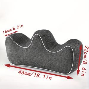 TEMU 순환 개선 및 다리 압력 감소를 위한 인체공학적 레스트 베개 1개 - 부드러운 원단과 곡선 디자인, 회색 & 흰색 악센트, 침대/소파/사무실용