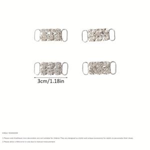 TEMU 4개 세트 반짝이는 라인스톤 신발 클립 - 부츠 및 스니커즈용 우아한 합금 레이스 참, 여성용 DIY 주얼리 액세서리, 하이탑 장식