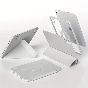 TEMU 아이패드용 자석 분리 가능한 링 케이스 - 스탠드가 있는 유연한 경량 보호 커버, 접이식 디자인 및 아이패드 프로 10.5/9.7용 소프트 TPU 소재, 아이패드 에어용, 아이패드 미니용, 스마트폰 보호, 세련된 태블릿 커버, 분리 가능한 링