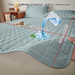 TEMU 1개 헤비듀티 터키스 블루 방수 매트리스 커버 - 탄성 가장자리 & 코너 스트랩 포함, 싱글/더블 침대, 퀸/킹 사이즈 매트리스 보호용 (베드 프레임 및 침대 커버 호환, 베개 커버 미포함)