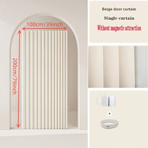TEMU 1개 접이식 도어 커튼, 거실/침실/주방용 메쉬 패널 - 청소 쉬움, 전원 불필요, 다기능 홈 데코, 주방 프라이버시 스크린 | 후크 장착형 창문 커튼