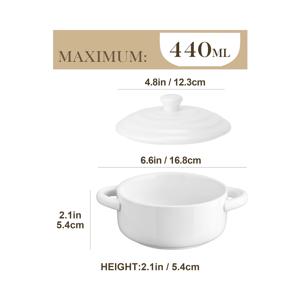 TEMU 4개 세트, 미니 코코트 14oz 작은 캐서롤 접시 뚜껑 및 손잡이 포함, 라자냐용 소형 도자기 오븐, 수플레, 전자레인지 & 식기세척기 안전한 베이킹 용품