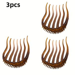 TEMU 3pcs Ponytail Comb, 머리 코일 도구, 머리 삽입 Comb, 헤어드레싱 스타일링 머리 삽입 Comb, 부드러운 머리 Comb, 헤어 스타일 도구, 헤어 스타일 Comb-부드러운 머리 삽입, Ponytail Clip, U-형 헤어핀, 헤어핀, 헤어 액세서리, 크리스마스/이스터