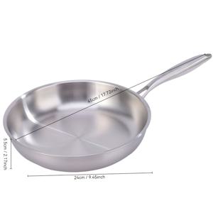 TEMU 1pc 304 스테인레스 스틸 프라이팬 - 비스킷, 코팅되지 않은, 중량 프라이팬, 가스 스토브 및 조리대용 열 저항 핸들 - 스테이크, 계란 및 더 많은 것을 튀기기 위해 완벽합니다, 주방 조리기구 | 세련된 프라이팬 | 내구성 조리기구