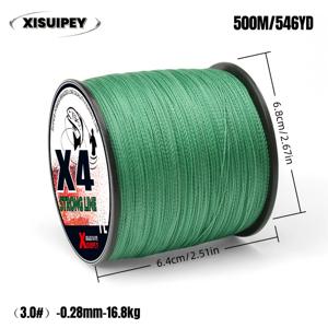 TEMU 300m/500m 헤비듀티 낚시줄 - 4가닥 브레이디드 PE 라인, 초강력 내마모성, 담수 및 해수낚시용, 롱캐스팅 가능, 낚신편 & 릴 호환, 프로&아마추어 어부에게 이상적, 내구성 강한 소재, 스포츠 낚시용