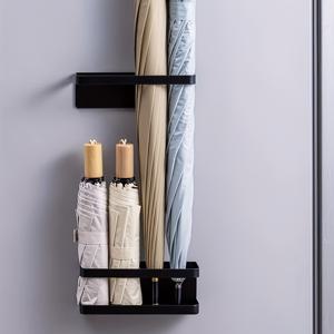 TEMU 1개 자석 금속 우산 거치대, 낚실톱 걸이, 열쇠고리 보관대, 현관용 우산걸이, 모던 롱핸들 접이식 우산 정리대, 높이 조절 가능, 공간 절약형, 드릴링 불필요, 가정 호텔 사무실용|키링|행거|낚시대