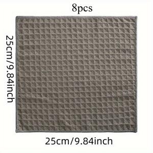 TEMU 8개 내구성과 흡수력이 뛰어난 바리스타 수건 - 커피숍, 티하우스용 - 밀크와 유출물 청소에 완벽한 린트프리 사각형 흰색천