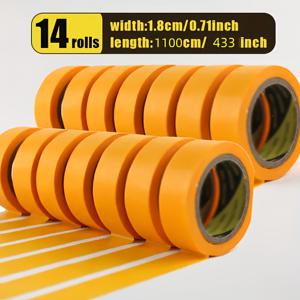 TEMU 추가 긴 1100cm 7 롤/14 롤 가치 팩 고착력, 잔여물 없음 원래 노란색 테이프, DIY 프로젝트, 벽 장식, 페인트 프레임, 자동차 페인팅 마스킹, 초 rộng, 찢어짐 방지, 고온 네일 아트 라인, 불릿 저널, 집 리노베이션, 정밀 전자 보호, 캔버스 고정, 고착력 고온 방지 페인팅 마스킹 테이프, 그라우트 및 색상 분리 테이프