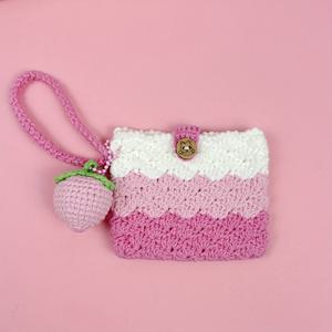 TEMU 귀여운 매력의 코지 캐릭터가 있는 귀여운 크로셰 동전 지갑: 복숭아, 호박, 문어, 무지개 핸드메이드 니트 손목 지갑 - 일상 사용과 휴일 선물에 완벽한 할로윈 추수감사절 선물