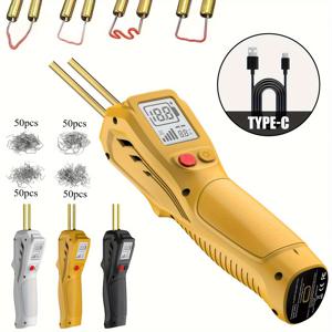 TEMU 호투 고출력 무선 플라스틱 용접기, 200개 핫 스테이플러 포함 - USB 충전식 플라스틱 용접 건, 자동차 범퍼 수리용 플라스틱 용접 키트 (4가지 용접 네일)