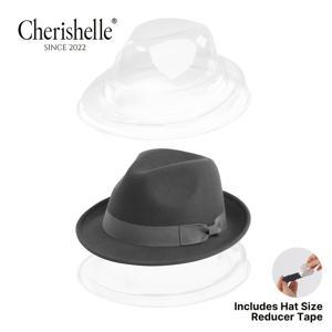 TEMU 1개 CHERILLE 클래식 남성 가을/겨울 숏 브림 페도라 모자, 더블 레이어 패키지 펠트 모자, 빈티지 스타일, 57-58cm (22.44-22.83인치) 남성 아웃도어 모자용 모자 사이즈 조절 패치 포함