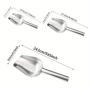 TEMU 3개 두꺼운 스테인리스 스틸 아이스 스쿱, 다목적 금속 스쿱 - 강아지 사료, 고양이 사료, 얼음, 시리얼, 밀가루, 음식, 차, 팝콘, 설탕, 콩, 쌀용 - 두껍고 내구성 있는 디자인, 바 파티 웨딩 애완견 사료, 주방 도구, 튼튼한 구조, 헤비듀티 스쿱, 녹 방지 소재, 고품질 금속 제작, 서빙 스푼, 홈 쿡