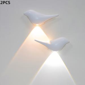 TEMU 2개 묶음 새 모양 모션 센서등, USB 충전식 야간 조명 (색상 조절 가능), 1200mAh 오래가는 배터리, 침실, 복도, 거실, 현관, 계단, 욕실용 자석 설치 - 광택 금속 마감