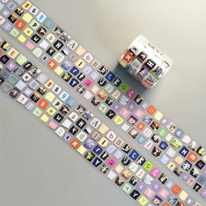 TEMU 새로운 1롤 영어문구 PET 테이프 스티커, 노트북 장식용 Scrapbooking 재료, 휴대폰케이스 수정물병 Planner Journal - Easy Peel & Removable, DIY 공예품, 세련된 수리자재, 스티커, 매끄러운 질감, 고품질접착제, 라벨지, 공예용품, 문구류애호가