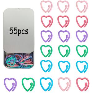 TEMU 55개 금속 코바늘 스티치 마커, 스파이럴 금속 컬러풀 코바늘 스티치 마커, 코바늘 스티치 마커 링, 니팅 코바늘 의류 라벨 DIY 공예 프로젝트용, 보관함 포함, 실 공예,장식용 마커,스타일리시 스티치 홀더,내구성 있는 마커,가벼운 반지,공예용 마커,니터스 앤 크래프터스,크로셰 뜨개질 애호가들