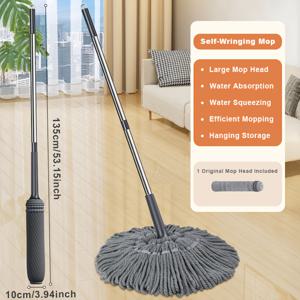 TEMU JOYBOS 핸즈프리 셀프-링킹 모프 - 전기 불필요, 빠른 건조 흡수 헤드가 있는 스피닝 모프 (목재, 타일, 리놀륨 바닥용) - 주방, 욕실, 거실, 야외 청소에 적합 - 바쁜 가정과 게으른 날을 위한 튼튼한 PP 구조, 쉬운 조작, 견고한 제작, 바쁜 가정을 위한 바닥 관리|장판