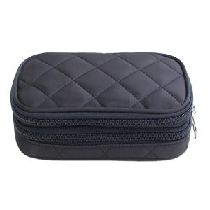 TEMU 대용량 더블 레이어 메이크업 정리함 - 미러 포함, 지퍼 클로저 휴대용 화장품 가방, 브러시·립스틱·뷰티 도구 수납 가능, 블랙, 여행 친화적 디자인, 여성 및 남성용, 세련된 디자인, 안전한 지퍼 잠금, 메이크업 여행 가방, 화장품 파우치, 화장품 가방, 화장품 파우치, 화장품 가방|화장품정리함