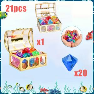 TEMU 21개 아크릴 보석 세트 - 1 보물 상자 + 20개의 구멍이 있는 , 성인 DIY 및 장식에 완벽, 결혼식, 생일, 기념일, 졸업식 및 파티 선물에 이상적, 축제 행사, 축제 액세서리|생동감 넘치는 보석 세트|내구성 있는 플라스틱 상자, 주얼리, 보물 상자, 남성을 위한 대리석